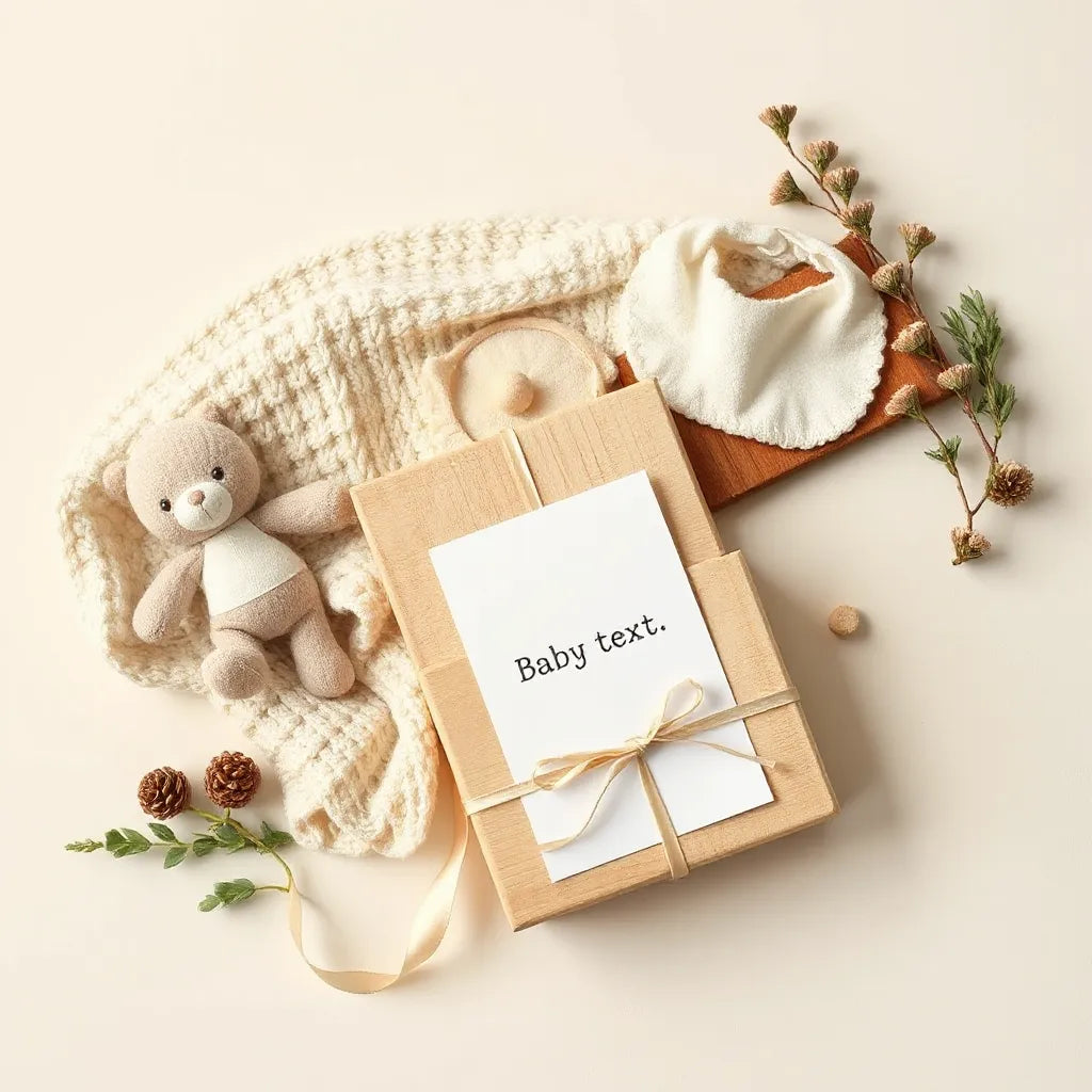 Set de regalo para bebé con manta suave, peluche y caja de recuerdos con cinta