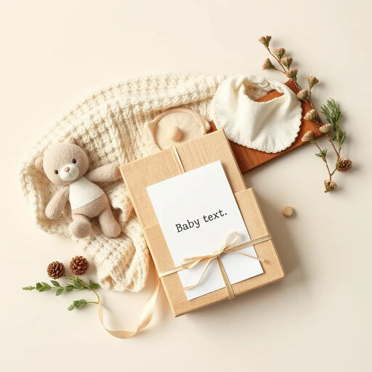 Set de regalo para bebé con manta suave, peluche y caja de recuerdos con cinta