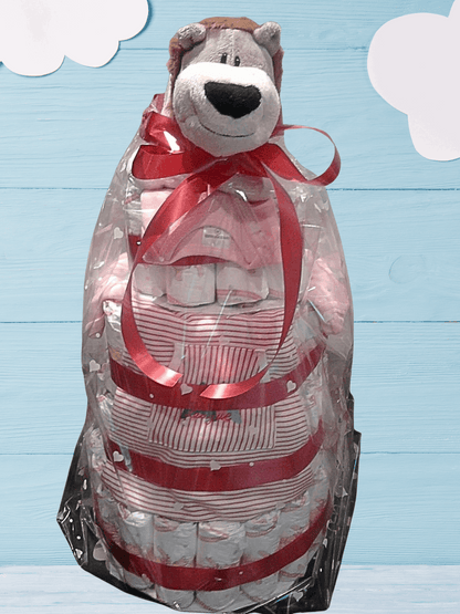 Tarta de Pañales Dodot con Peluche – Lista para Regalar