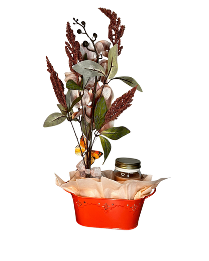 Centro floral elegante con vela | Regalo especial Día de la Madre