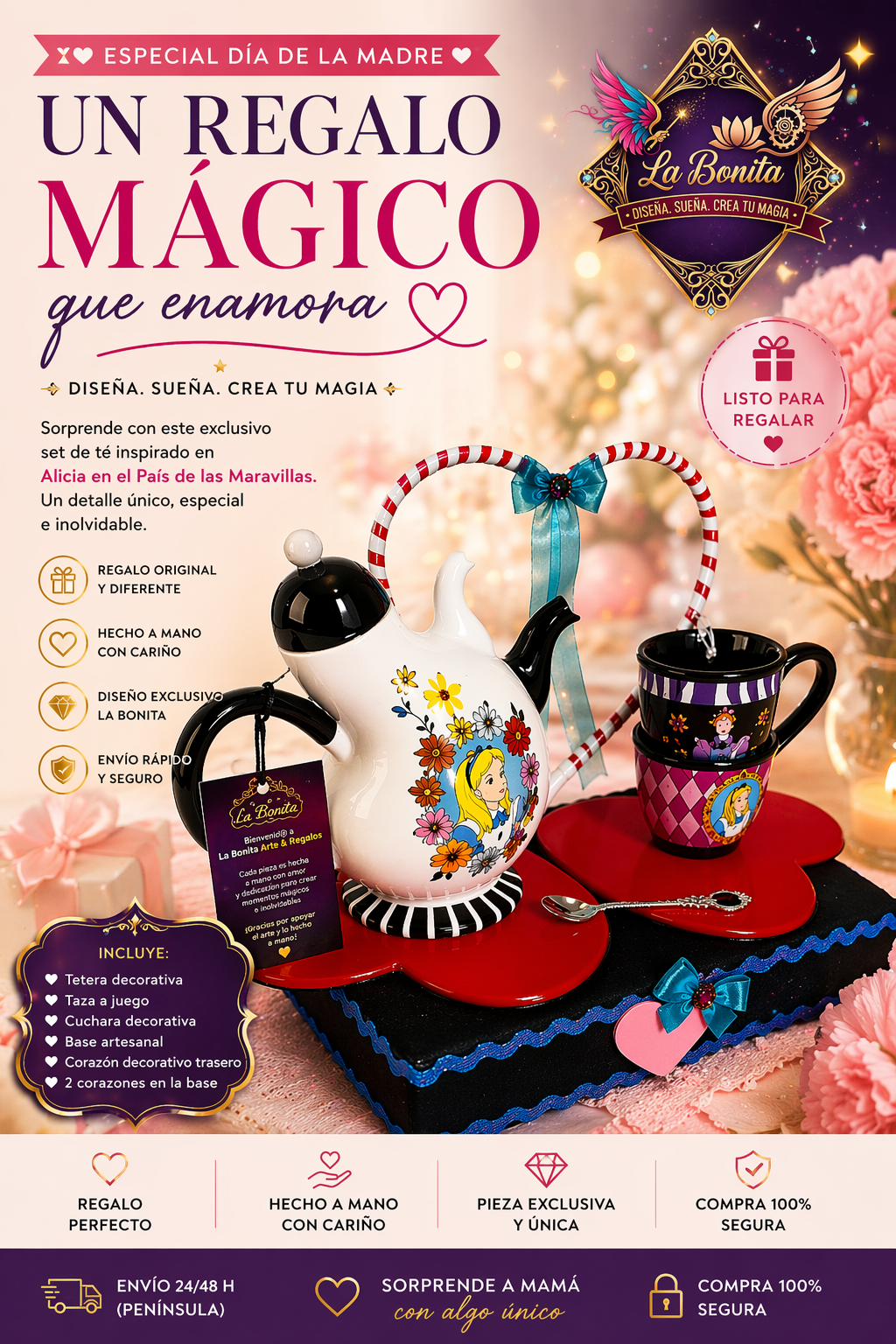 Regalo Alicia en el País de las Maravillas | Set de té original para sorprender