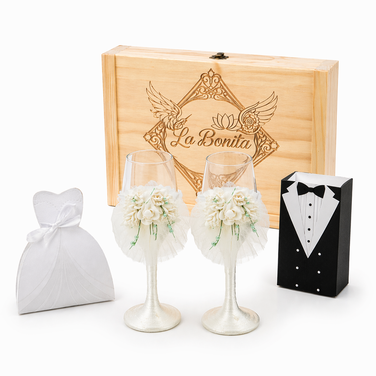 Kit primer brindis boda personalizado | Copas grabadas regalo novios original