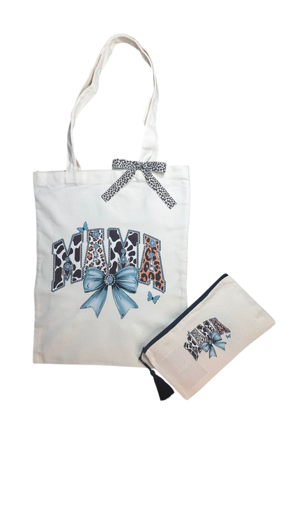 Pack Regalo Personalizado “Mamá” – Bolso Tote y Neceser a Juego
