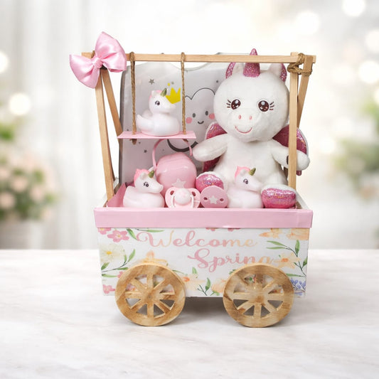 Cesta para Recién Nacido con Unicornio – Regalo Original para Bebé | Cesta Baby Shower