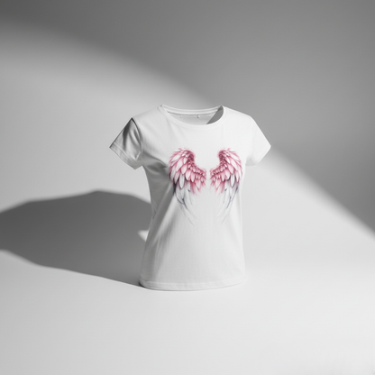Camiseta con Alas Rosas Ángel – Estilo Delicado