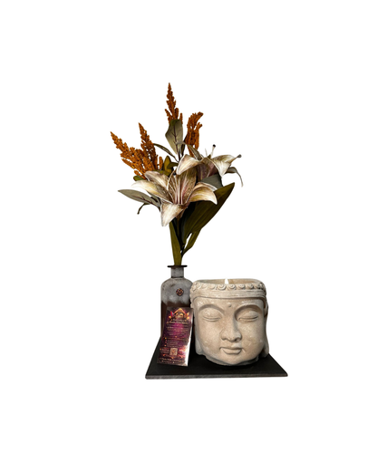 Regalo Día de la Madre “Momento de Paz” – Vela Buda + Flores Decorativas
