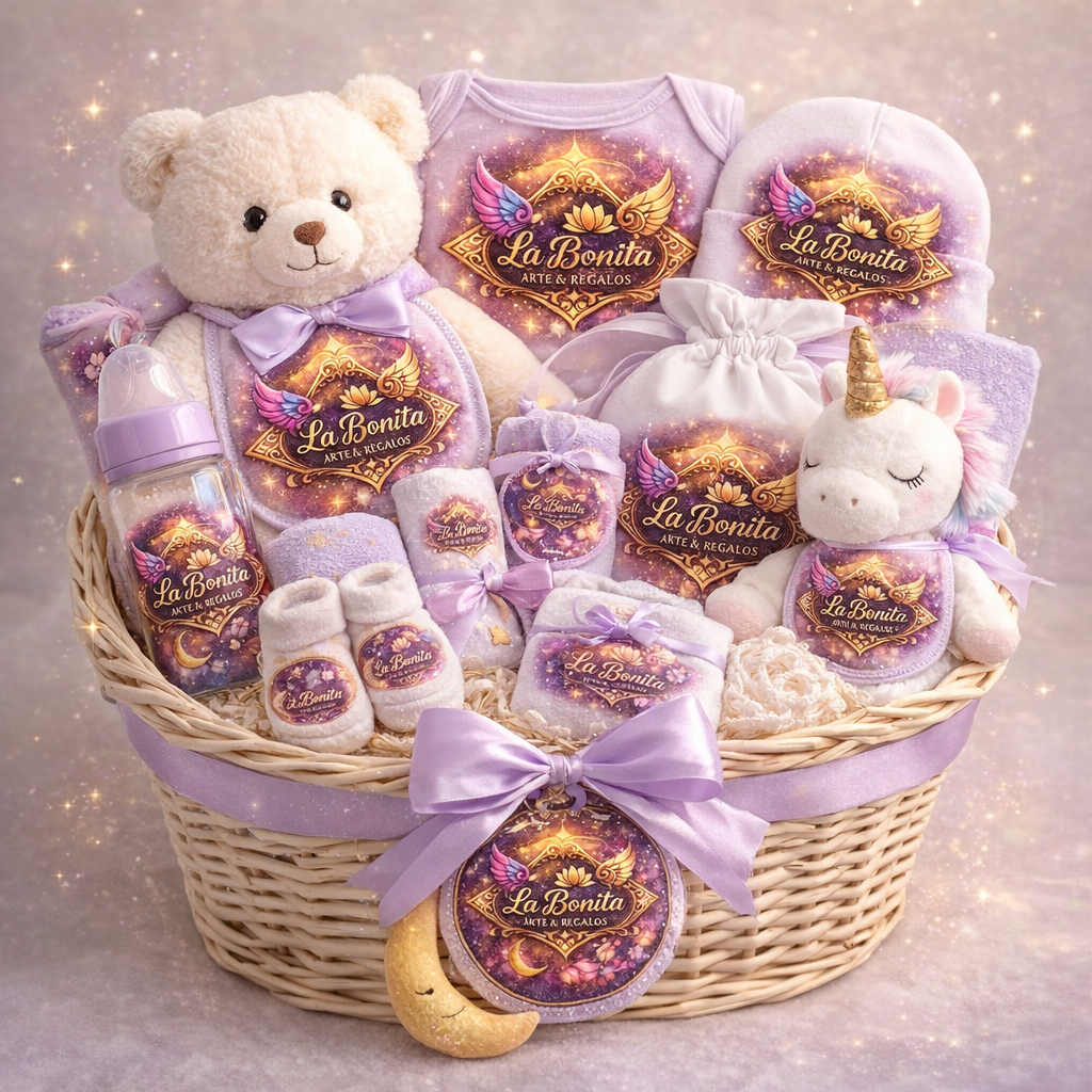 🍼✨ Cesta Regalo para Bebé Personalizada – La Bonita Arte & Regalos